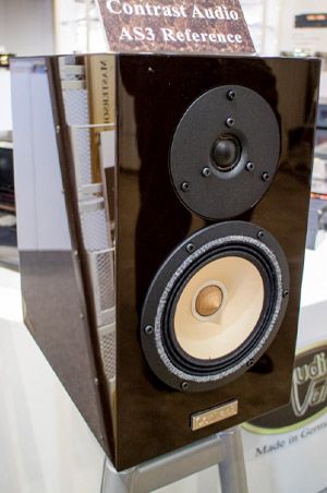 High-End audio show. 2-way bookshelf speaker system Contrast model One AS-3 Reference Pro.